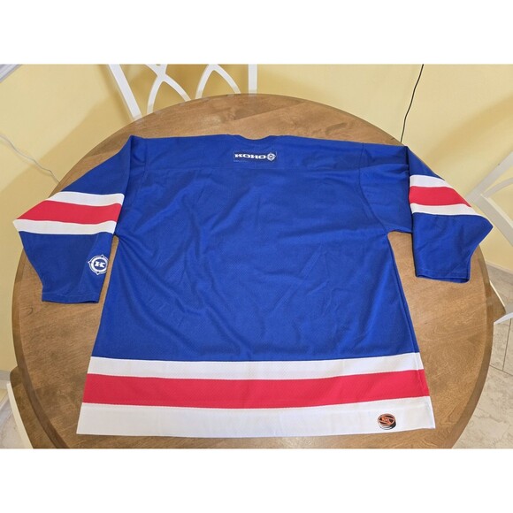 Vintage KOHO NEW YORK RANGERS BLUE JERSEY SIZE XXL Lace Front EUC Blank Back - Picture 16 of 17